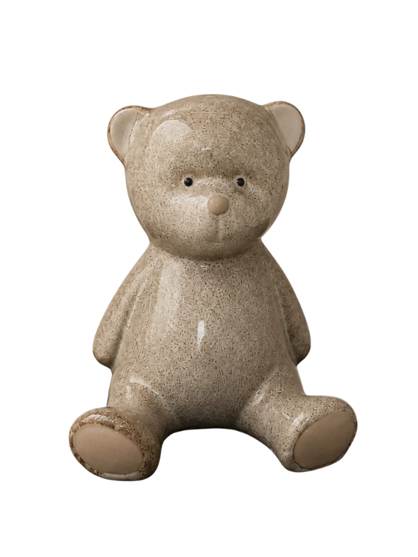 1 kleine teddy beer urn - aardewerk beige - rememberme - bear - mini urn - kleine urn
